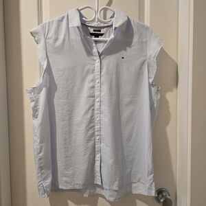 Tommy Hilfiger Blue Striped Sleeveless Shirt